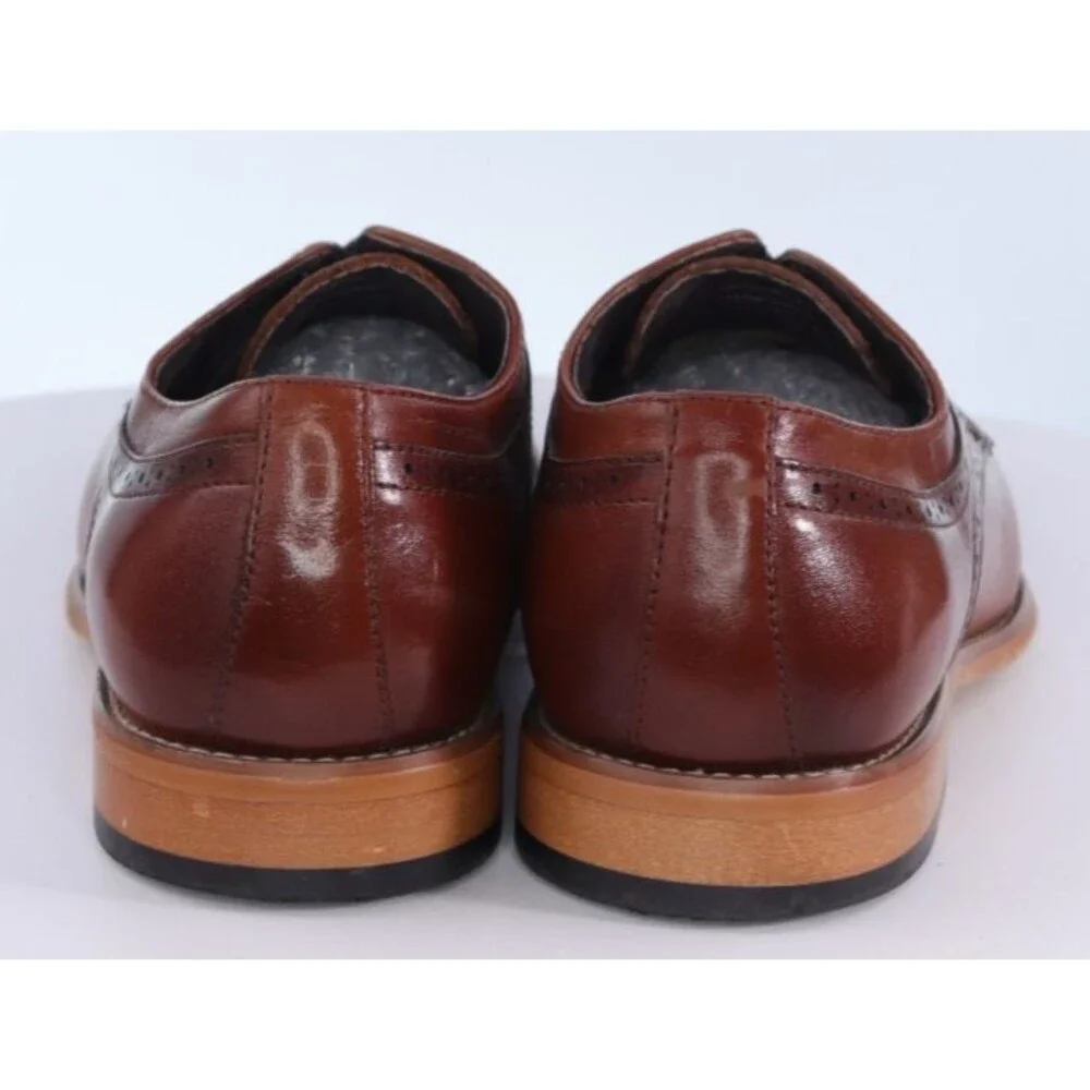 Stacy Adams Men's Cap Toe Comfort Dress Shoes Size 9.5 M Leather Golden Tan